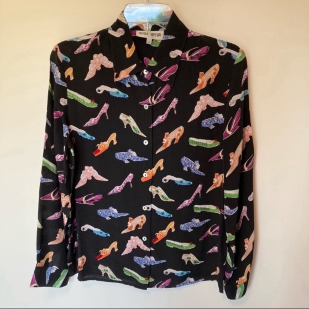 Nicole Taylor Silk Beaded Blouse